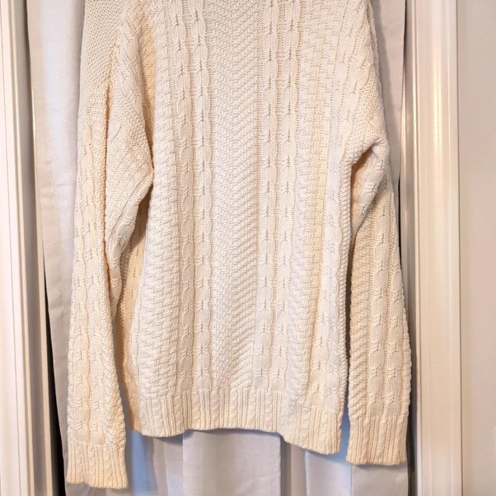 Hathaway Golf VTG Cotton‎ Cable Knit Men's Sweater Embroidered V-Neck Medium